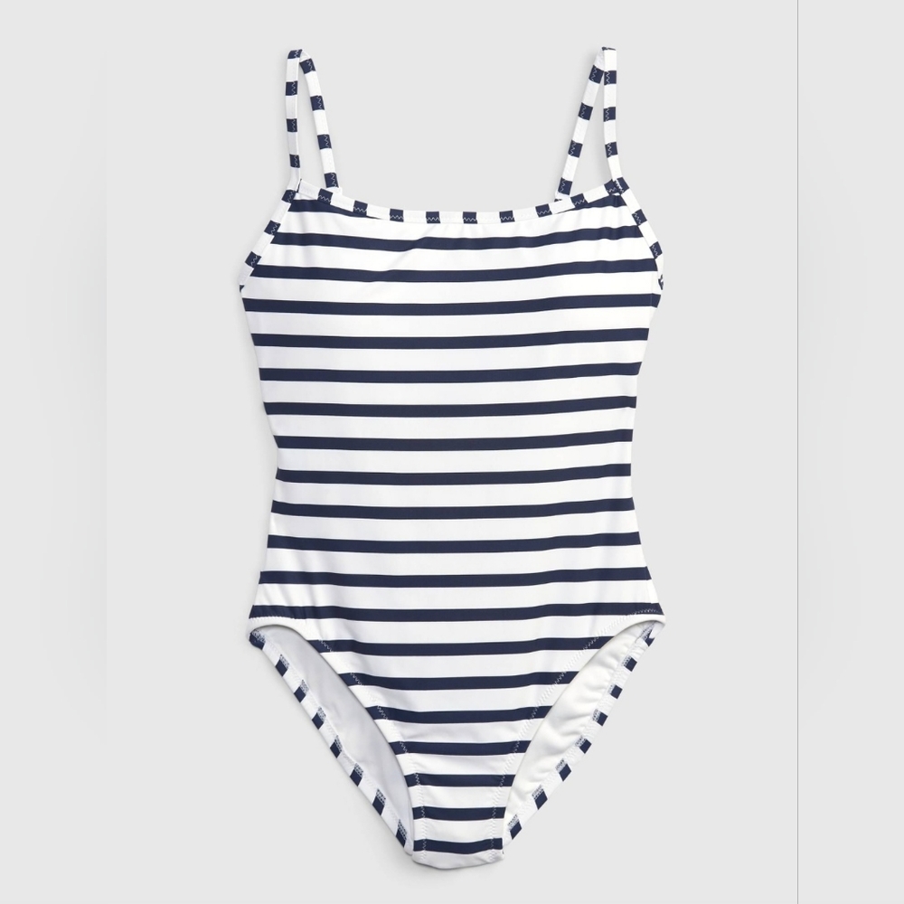 Gap Recycled Tank One-Piece Swimsuit Natucal Navy White Stripe Size S NWOT SU034 - Picture 3 of 6